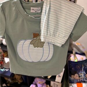 Abby & Evie aplique Pumpkin Set